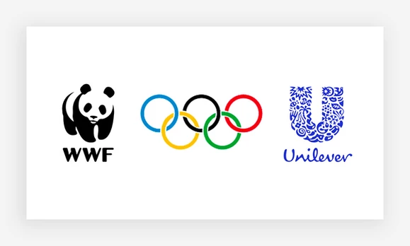 logos that use Gestalt theory, WWF, Olympics and Unilever