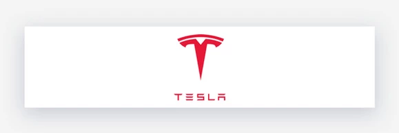 Tesla logo in red