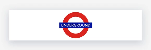 london underground logo red roundel with blue stripe and white text